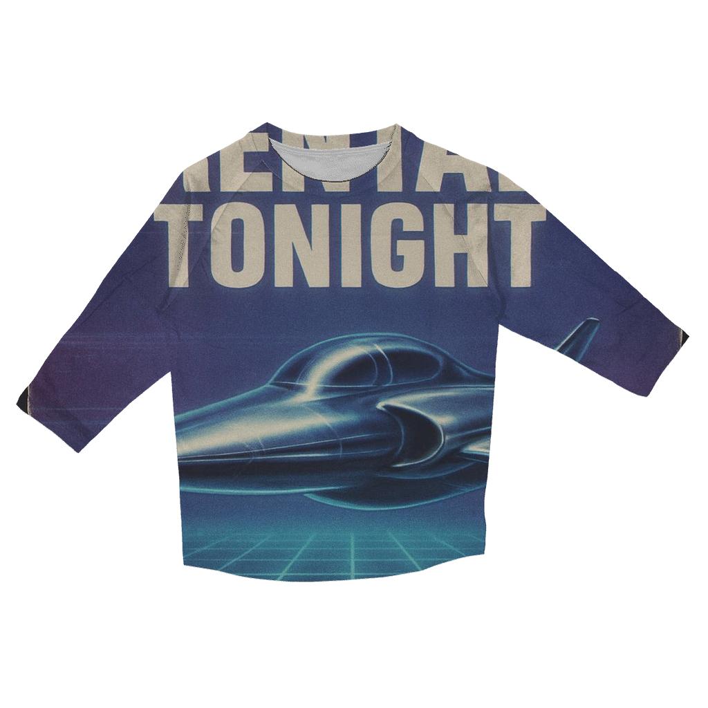 Faded 1980s Video Rental Sci Fi Poster printed three quarter sleeve shirts
