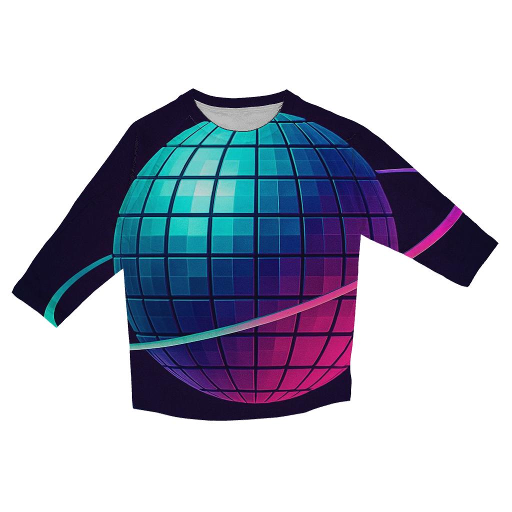 Disco Ball Orbit Grid cotton quarter sleeve shirts
