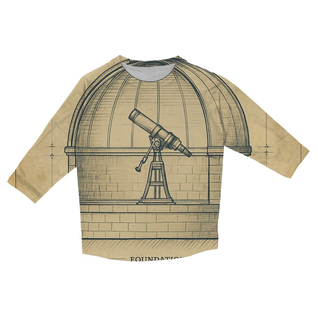 Antique Observatory Blueprint Print personalized 3/4 sleeve tees