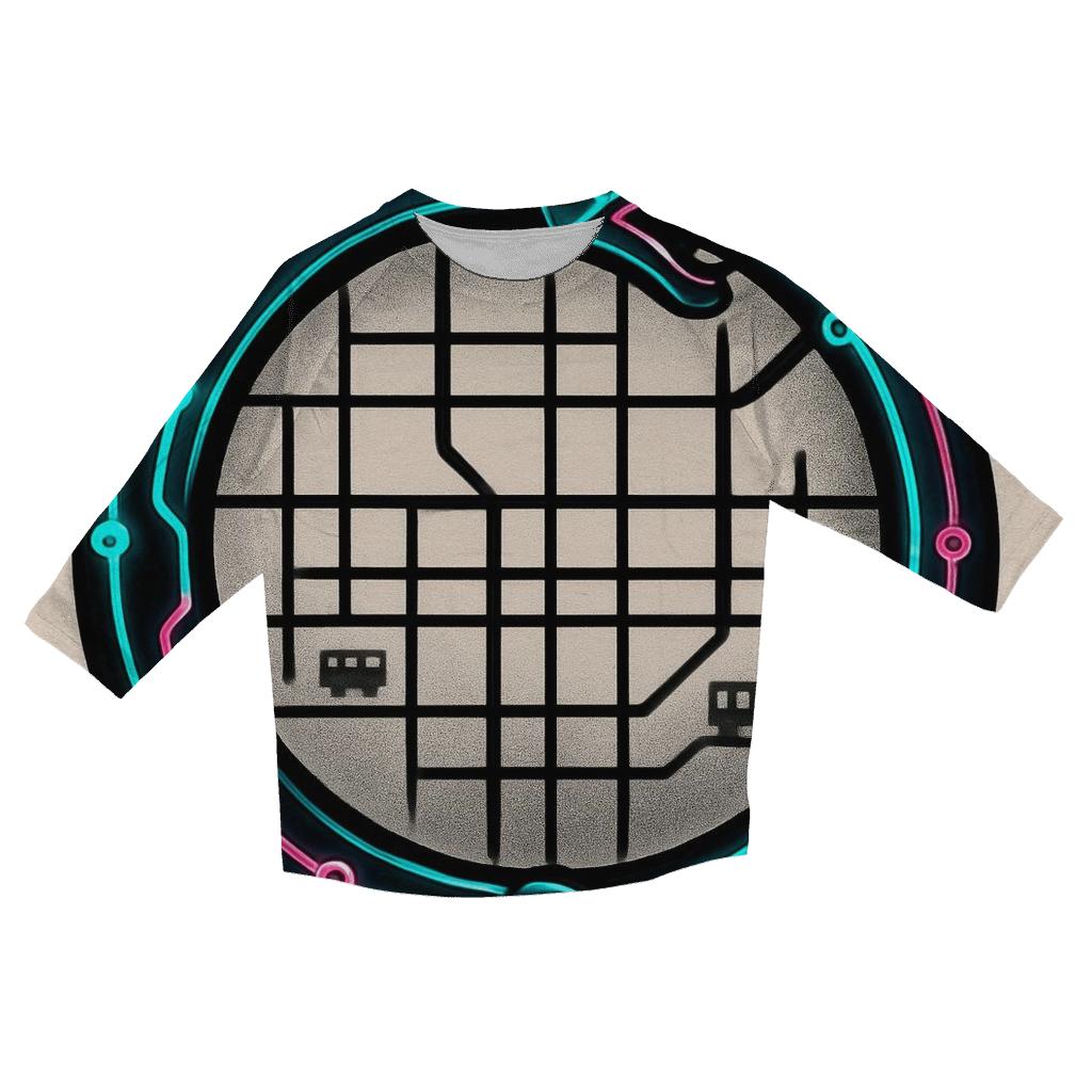 Neon Metro Ouroboros Circuit fashion 3/4 sleeve shirts
