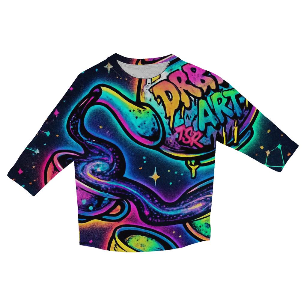 Graffiti Astral Tea Party casual three quarter sleeve shirts