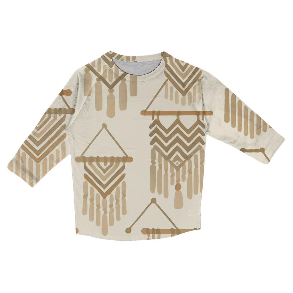 Macrame Wall Hanging Motifs casual three quarter sleeve shirts