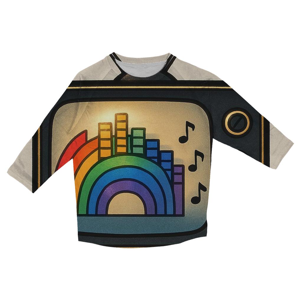 Retro TV Music Spectrum trendy 3/4 sleeve tops