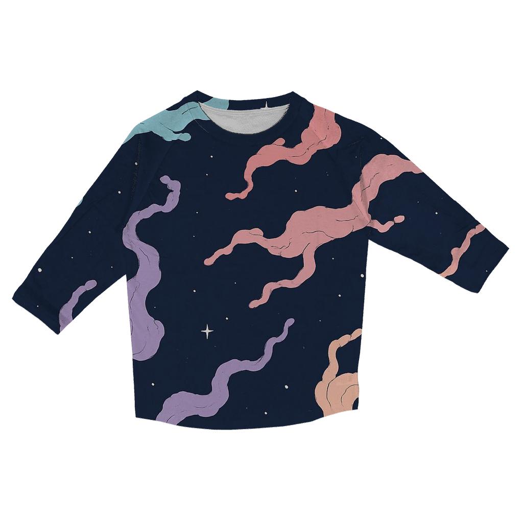 Nebula Filament Bouquet Scatter printed three quarter sleeve shirts