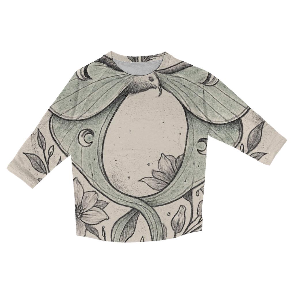 Lunar Garden Ouroboros Moth trendy 3/4 sleeve tops