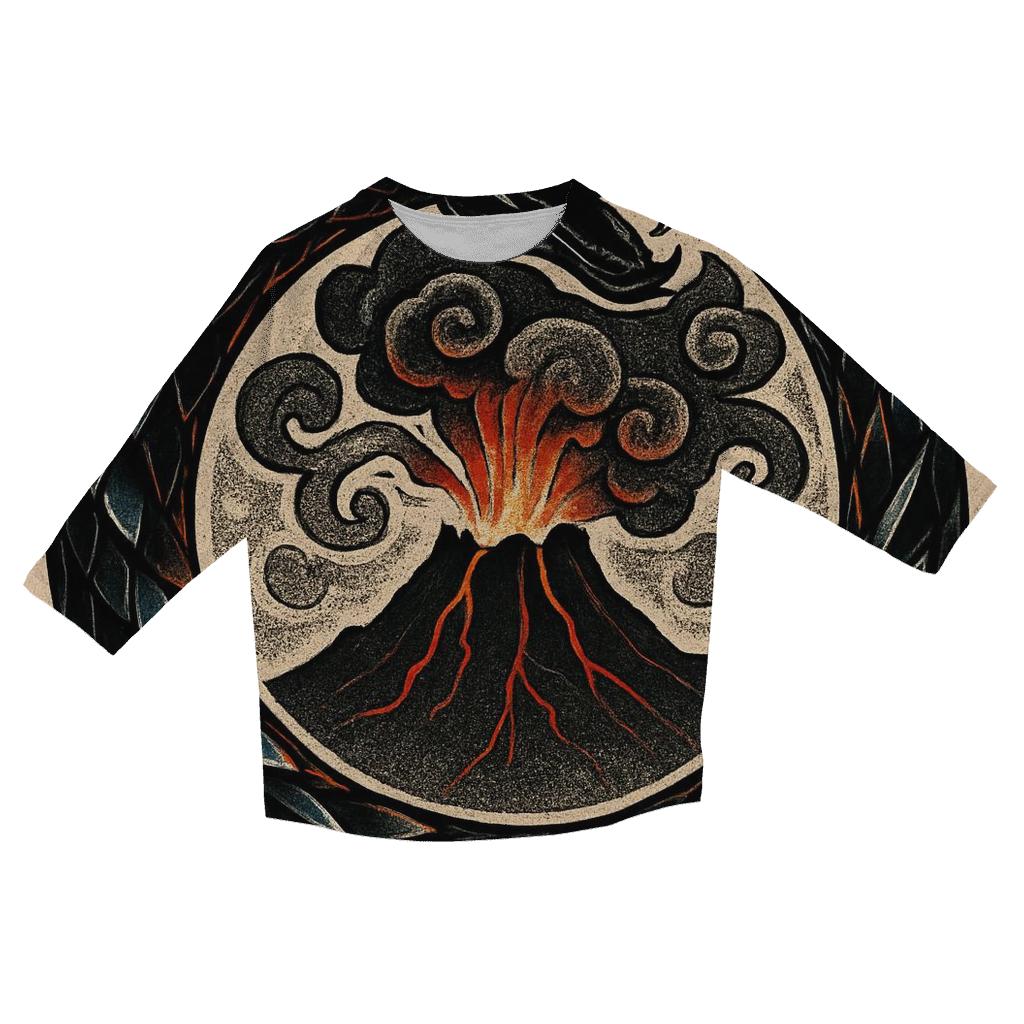 Volcanic Glass Ouroboros Crown trendy 3/4 sleeve tops