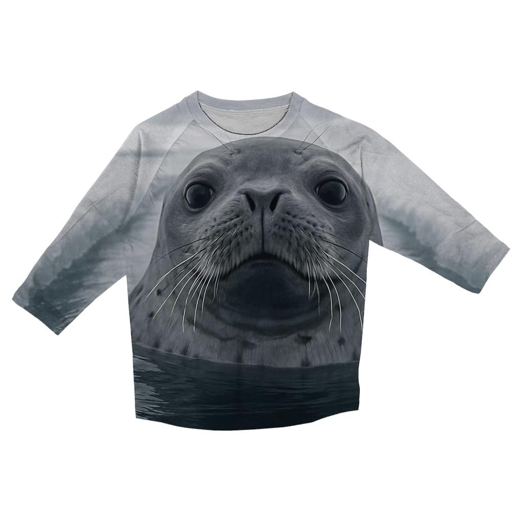 Ice Shelf Breach Weddell Seal printed three quarter sleeve shirts
