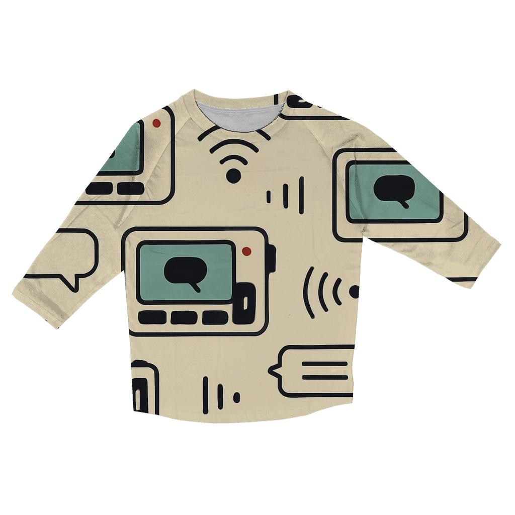 Pager Beep Icon Repeat cotton quarter sleeve shirts