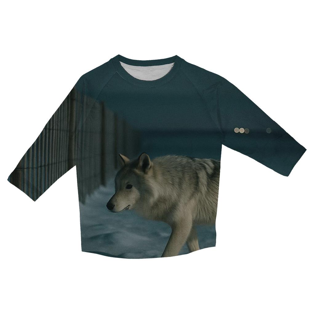 Snow Fence Line On High Plains Winter Night custom 3/4 sleeve shirts