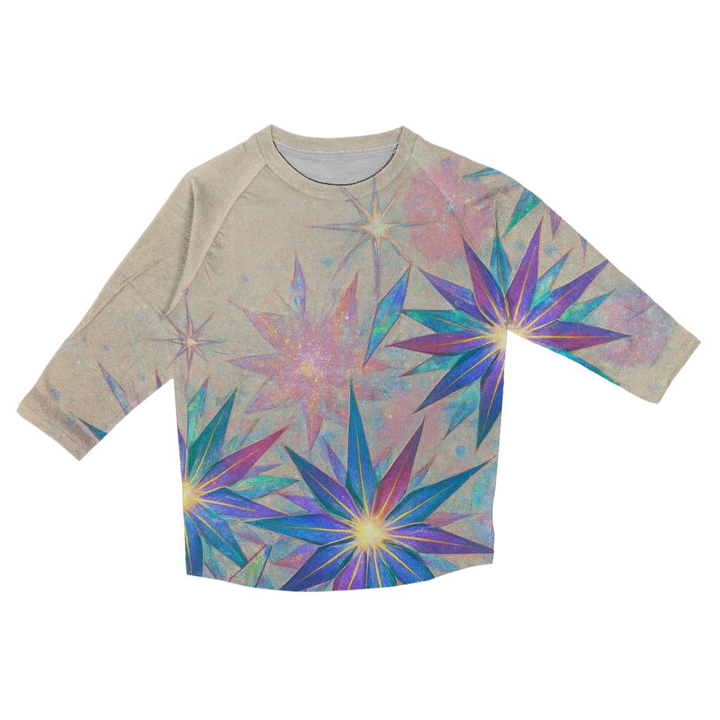 Holographic Starburst Bouquet cotton quarter sleeve shirts