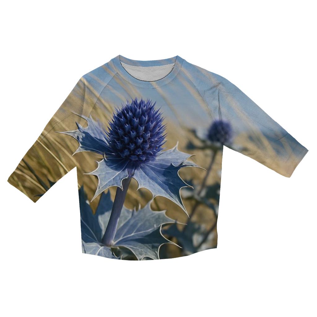 Sea Holly And Dune Grass In Coastal Wind custom 3/4 sleeve shirts