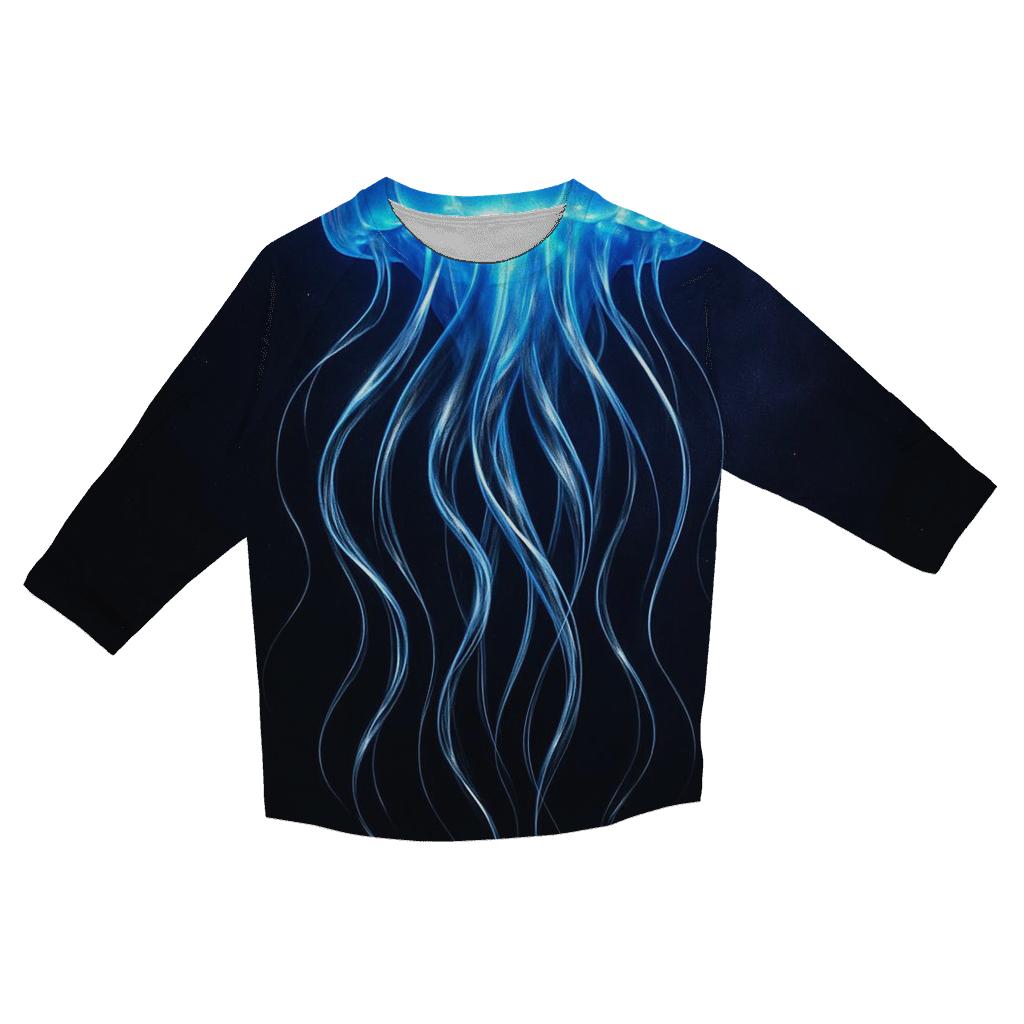 Chrome Jellyfish Night Glow designer 3/4 sleeve blouses