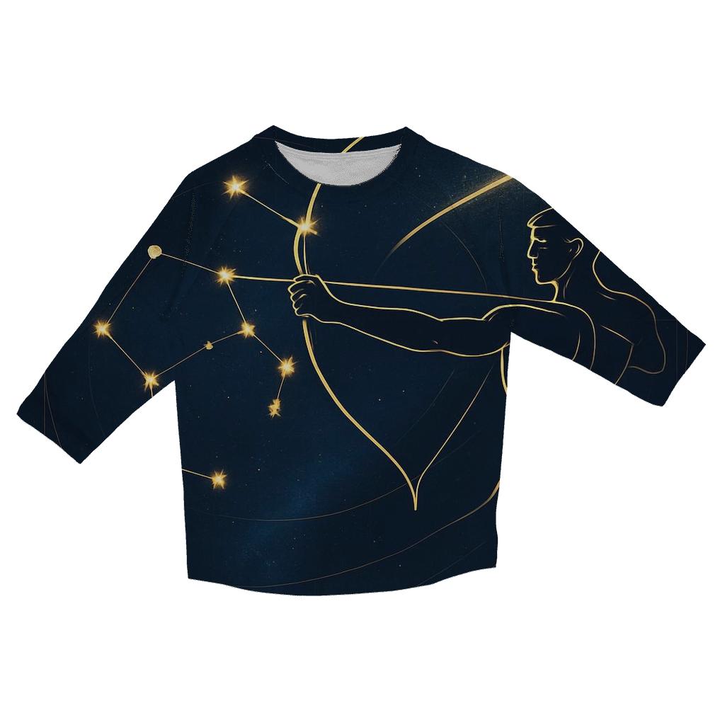 Sagittarius Archer Galactic Trajectory Map stylish quarter sleeve tops