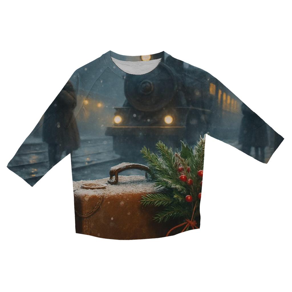 Train Station Homecoming Snowfall fashion 3/4 sleeve shirts
