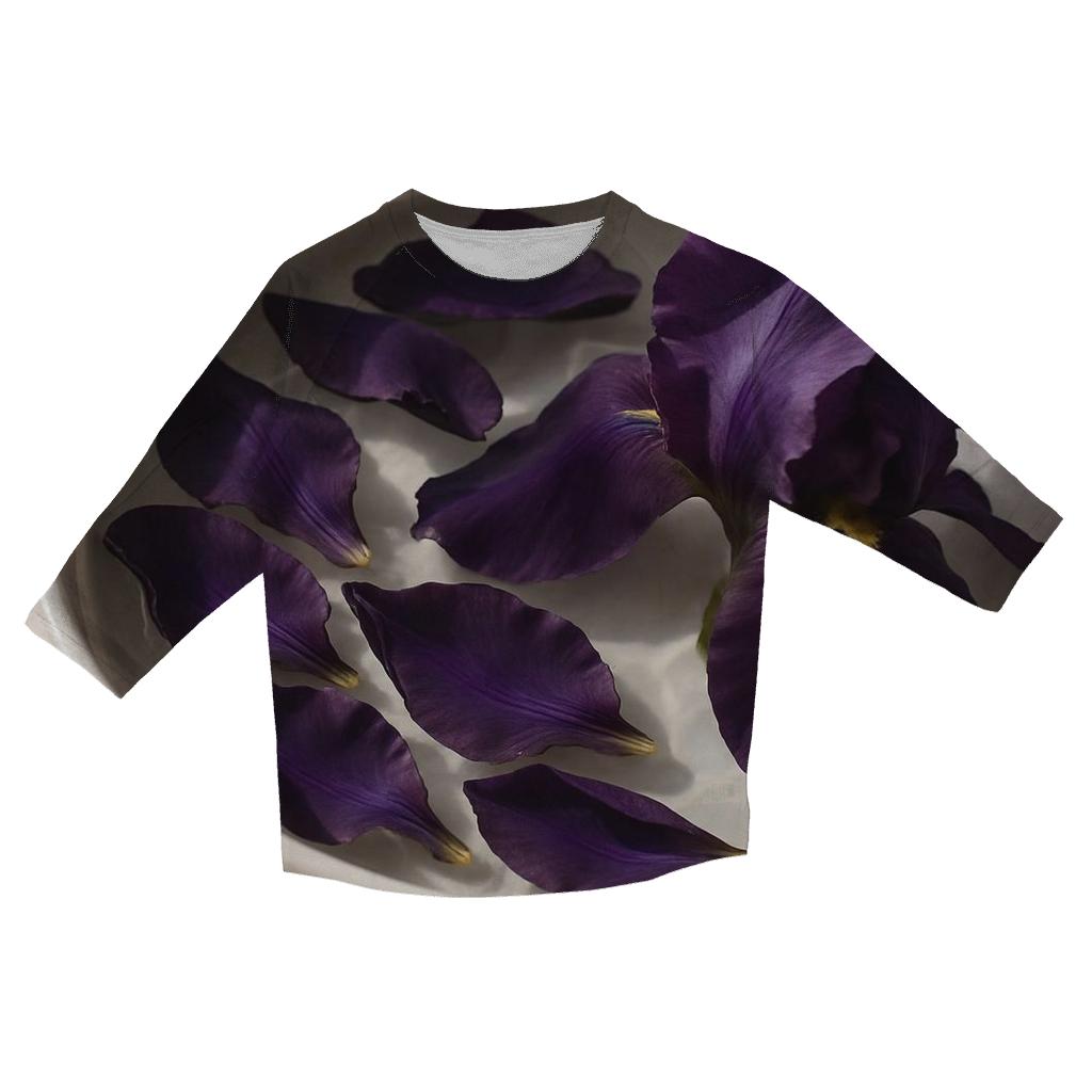 Iris Petals Floating In A Ceramic Rinse Bowl stylish quarter sleeve tops