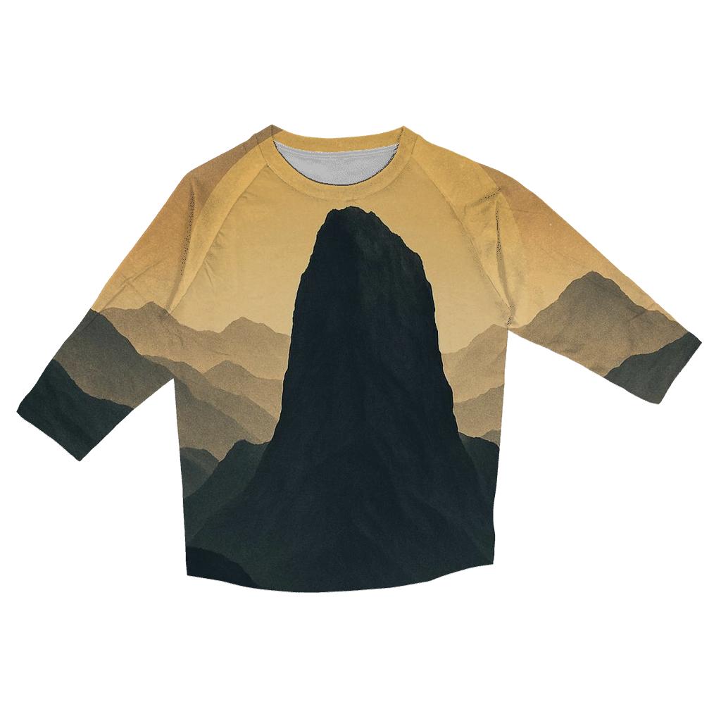 Mountain Monolith Double Exposure printed three quarter sleeve shirts