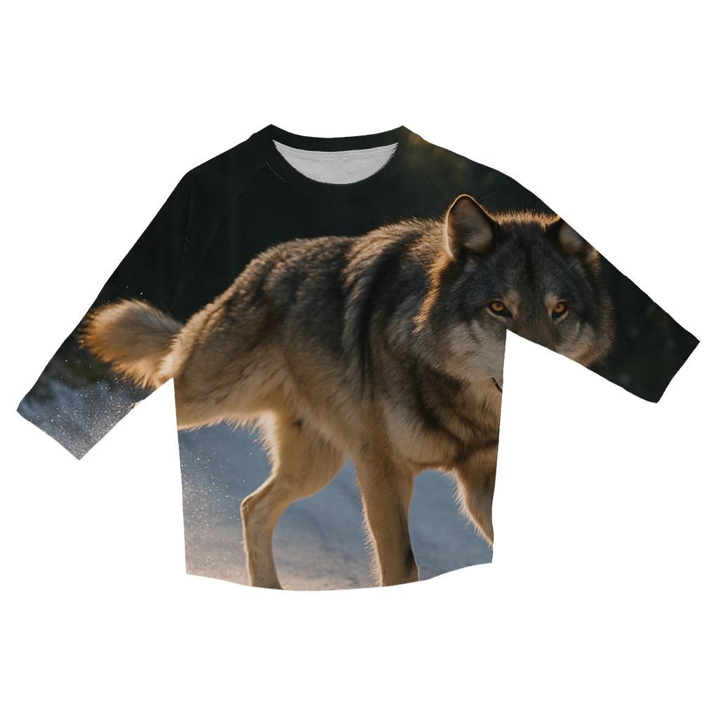 Forest Road Scent Marking With Snow Dust trendy 3/4 sleeve tops