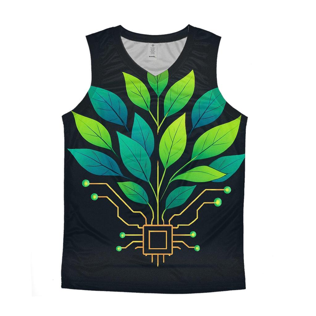 Neon Botanical Circuit Garden personalized athletic tanks