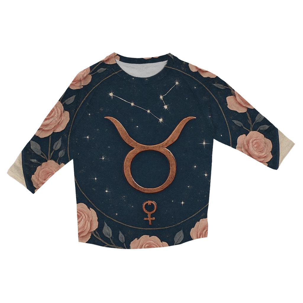 Taurus Venus Rose Star Seal personalized 3/4 sleeve tees