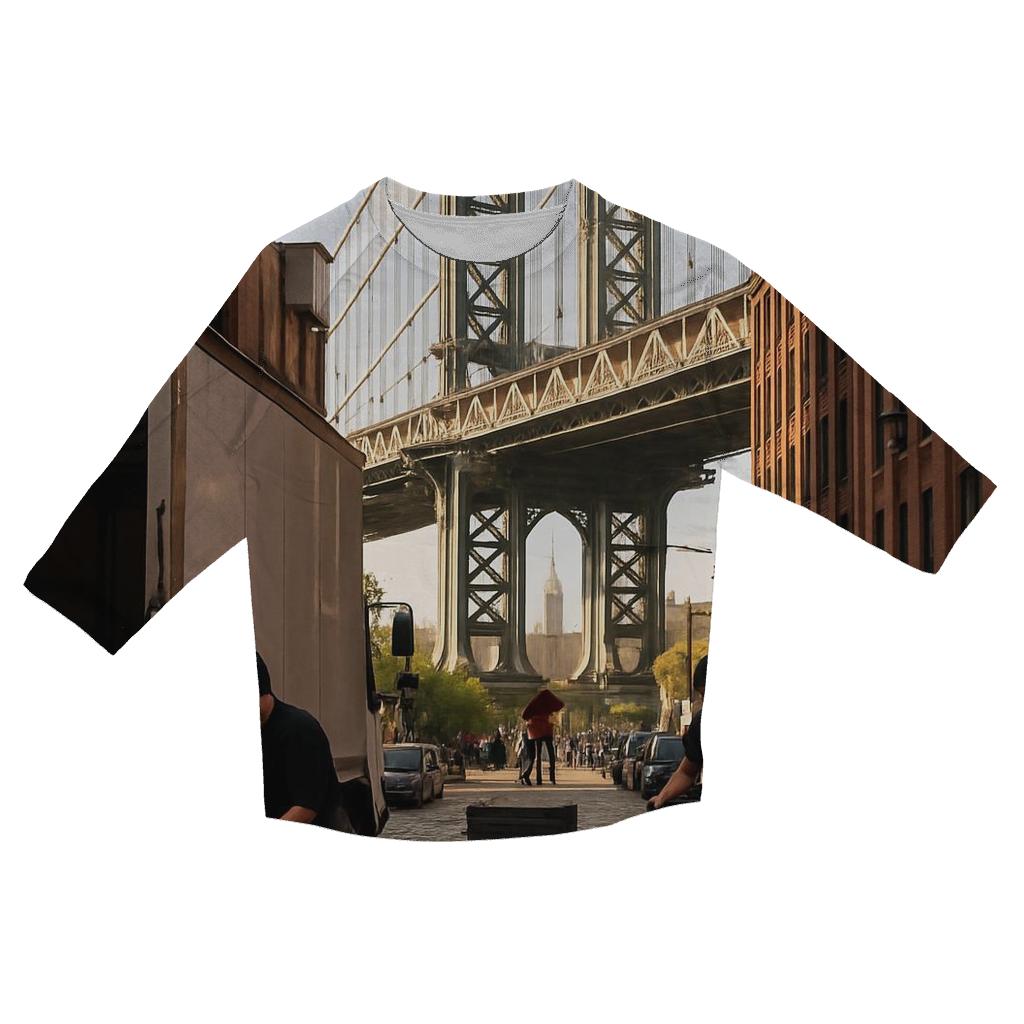 Morning Market Unloading Under The Manhattan Bridge In DUMBO custom 3/4 sleeve shirts