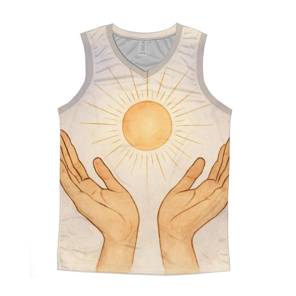 Hands Of Dawn Offering graphic print tank tops