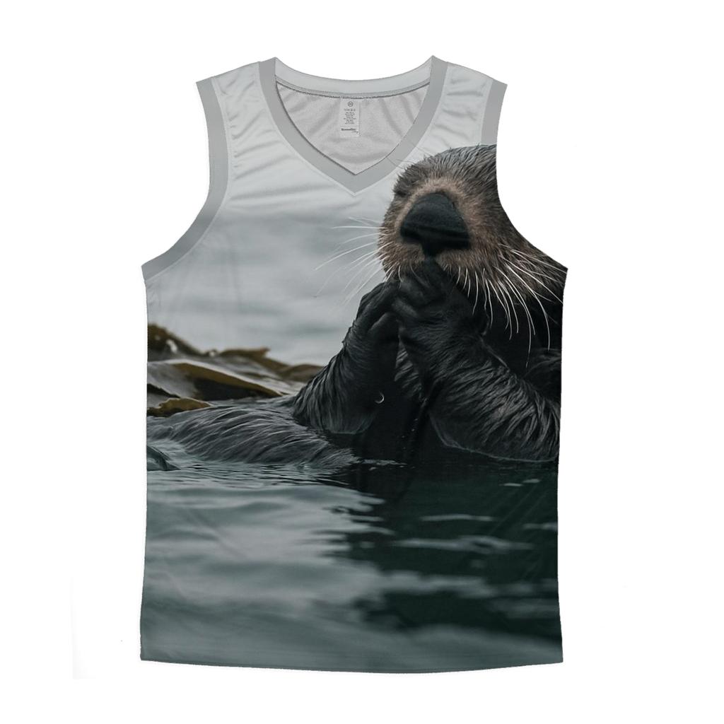 Kelp Edge Patrol Sea Otter cotton sleeveless tops