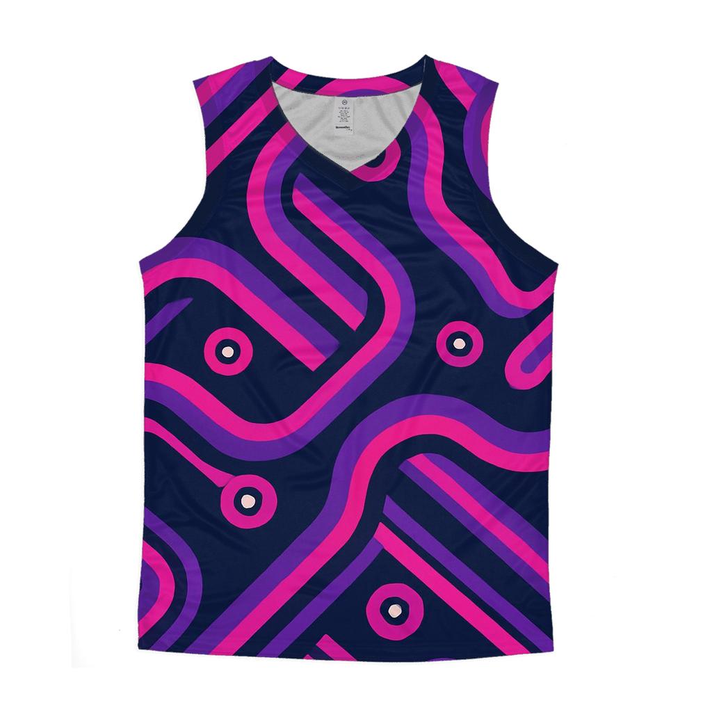 Vintage Roller Disco Track Lines casual summer tank tops