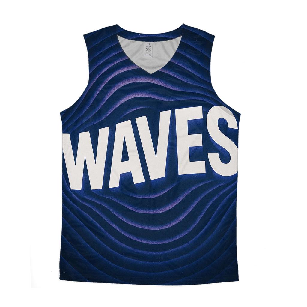 Gravity Wave Typography Ripple personalized athletic tanks