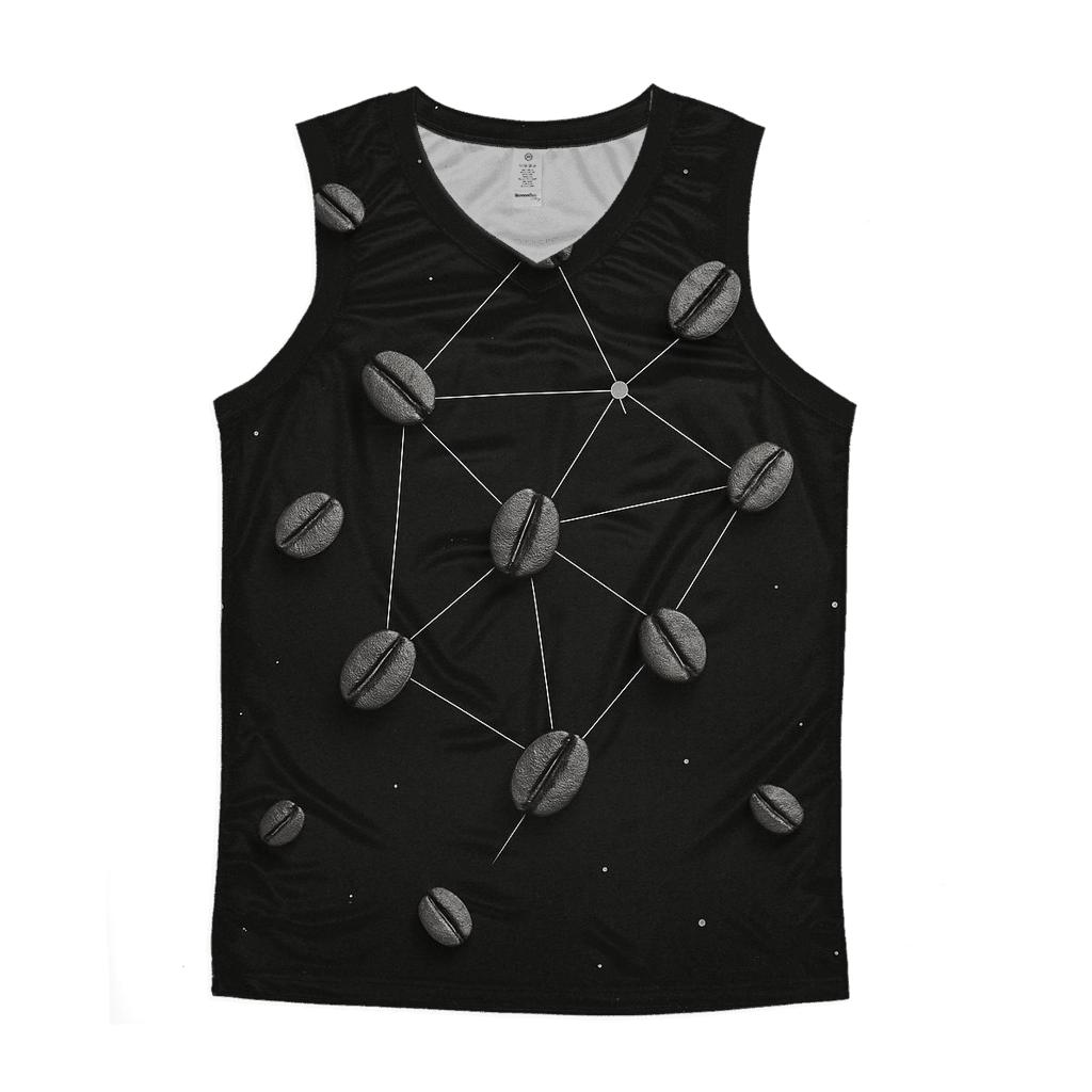 Bean Constellation Grid graphic print tank tops