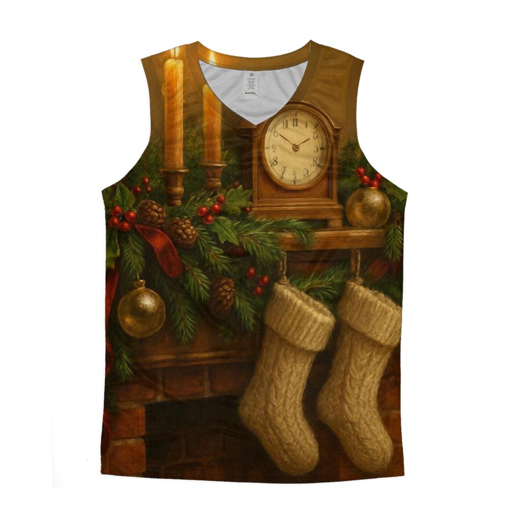 Candlelit Evergreen Mantel Memories cotton sleeveless tops