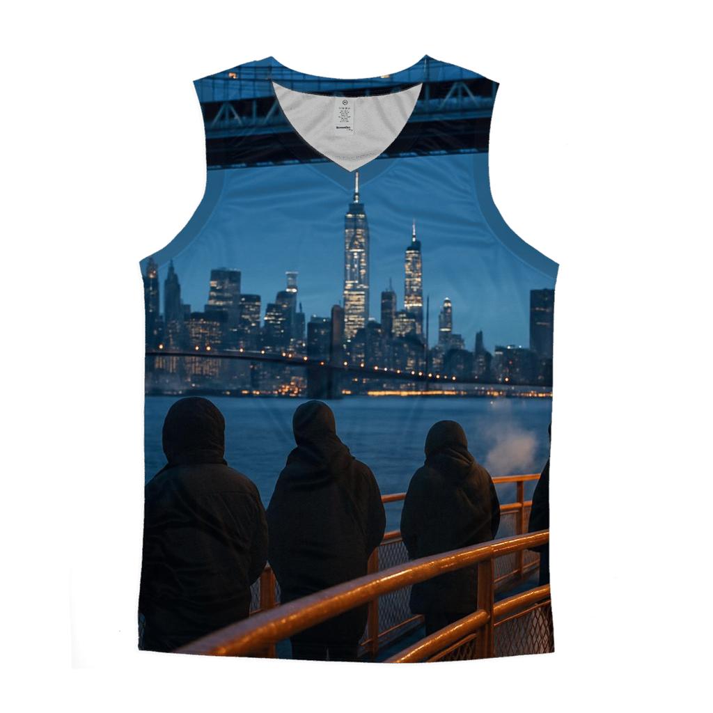 First Ferry Of Winter Under The Manhattan Bridge sports performance tank tops