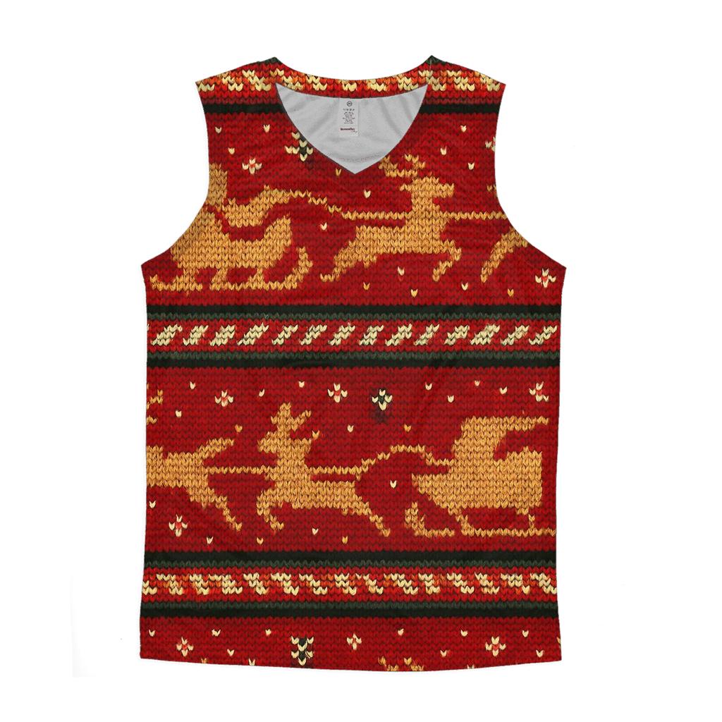 Santa Sleigh Pixel Speedway Design designer workout tanks