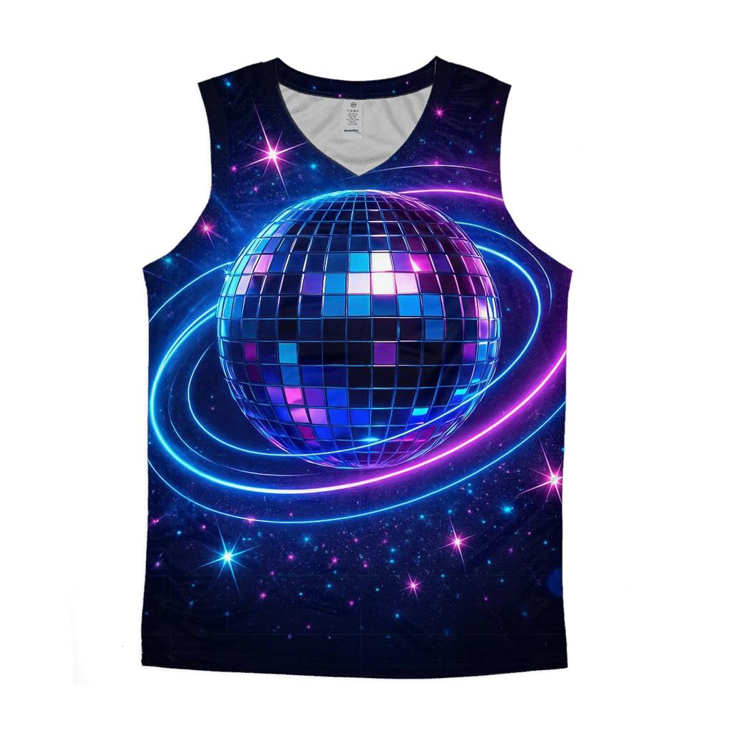 Neon Disco Orbit designer workout tanks