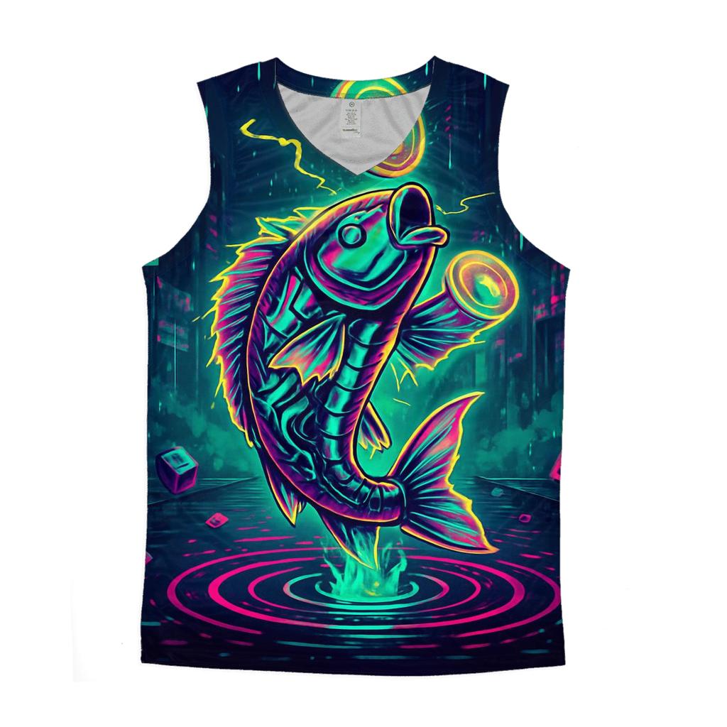 Neon Koi Signal Heist stylish racerback tanks