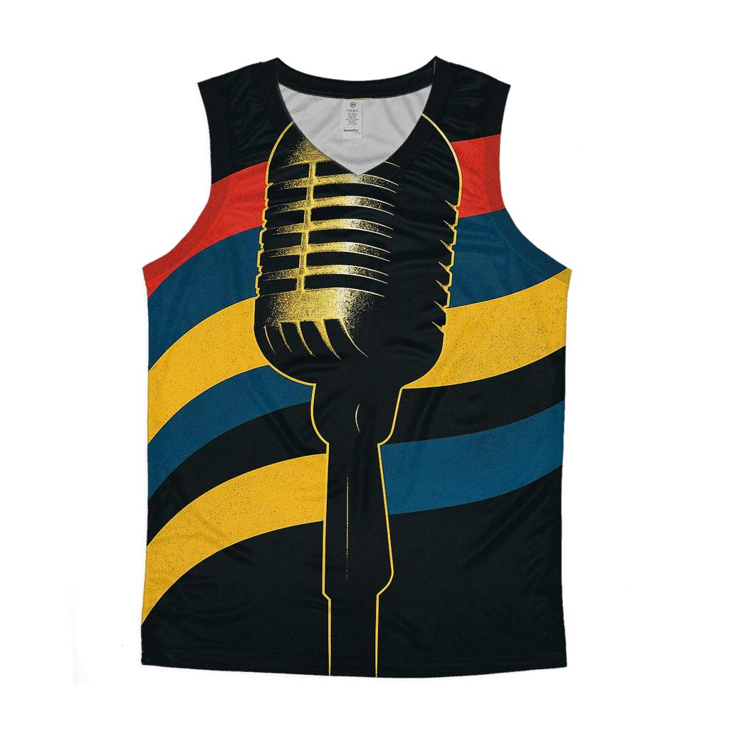 Metallic Foil Microphone Aurora casual summer tank tops