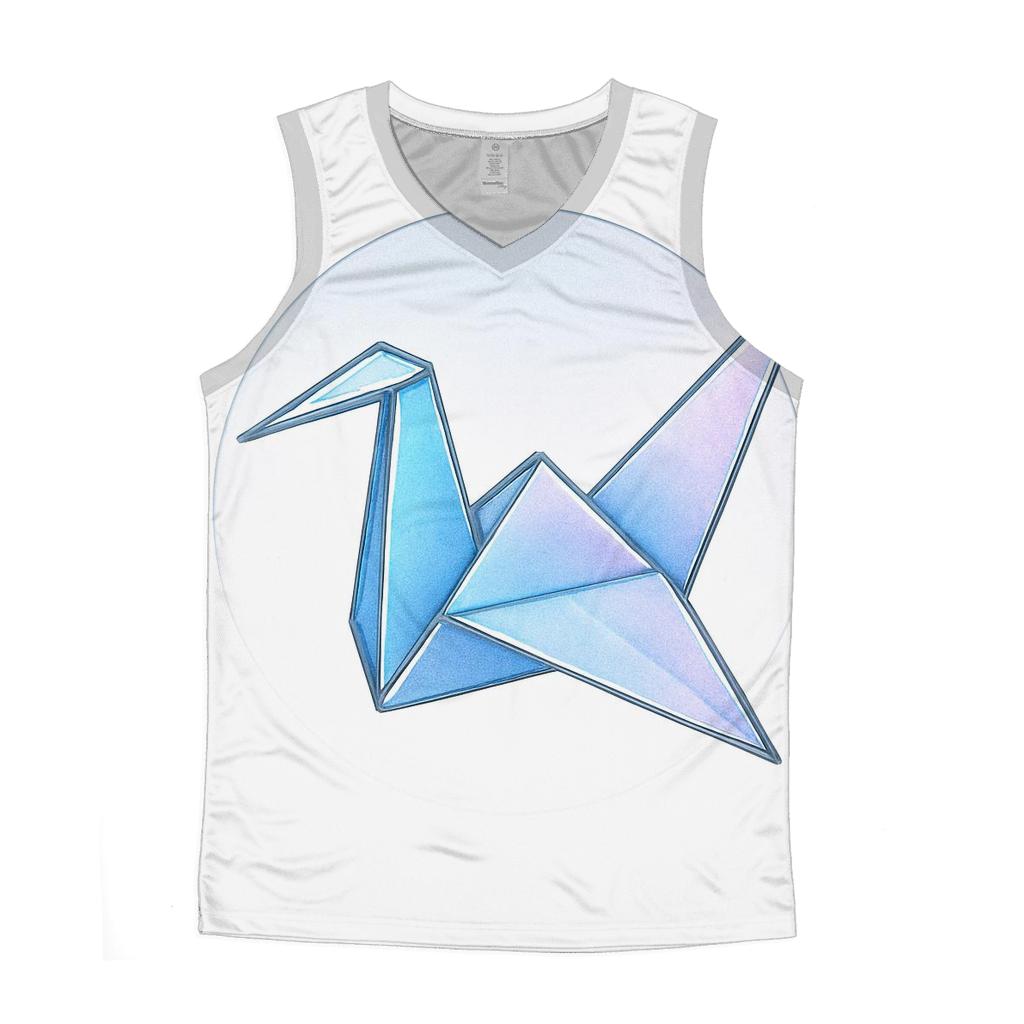 Origami Aurora Crane Emblem cotton sleeveless tops