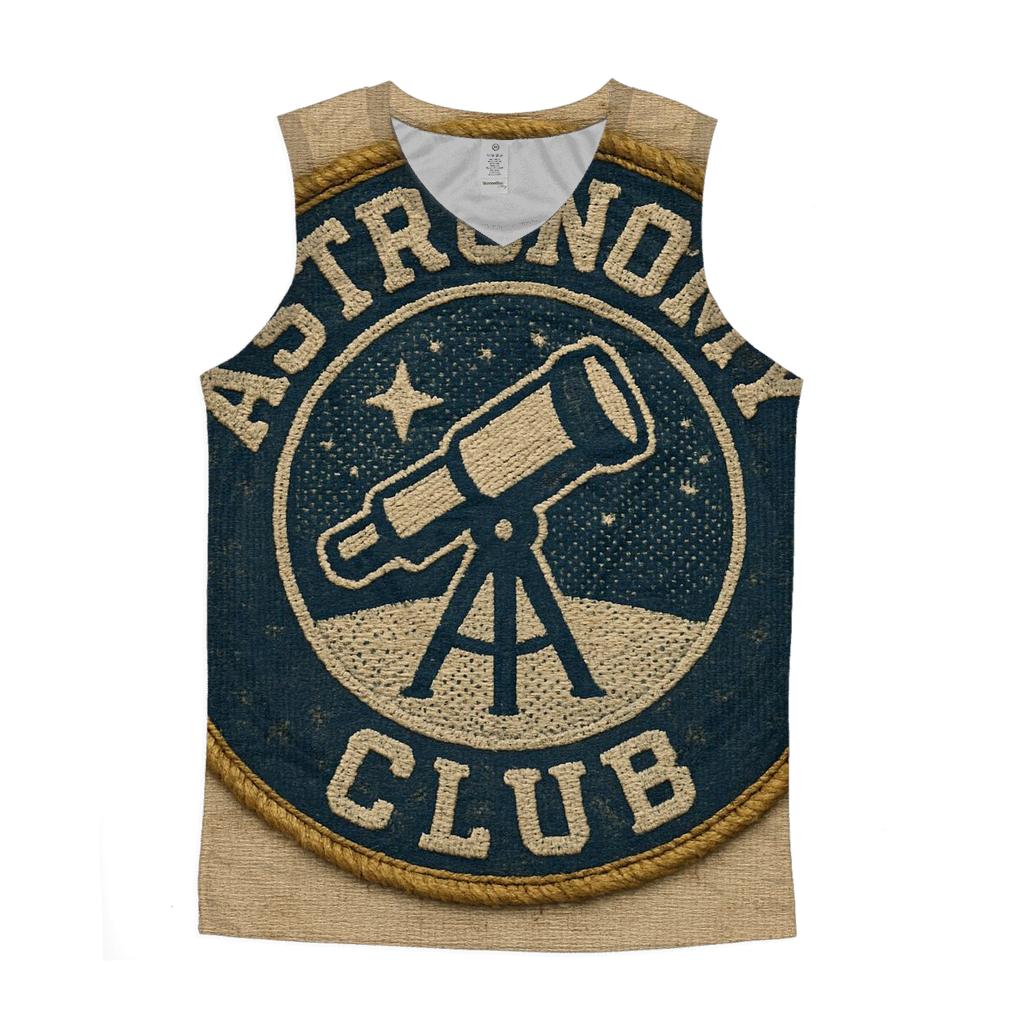 Old School Astronomy Club Patch Emblem sports performance tank tops