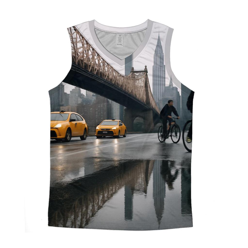 Rain Gloss Reflections On Queensboro Bridge Approach personalized athletic tanks