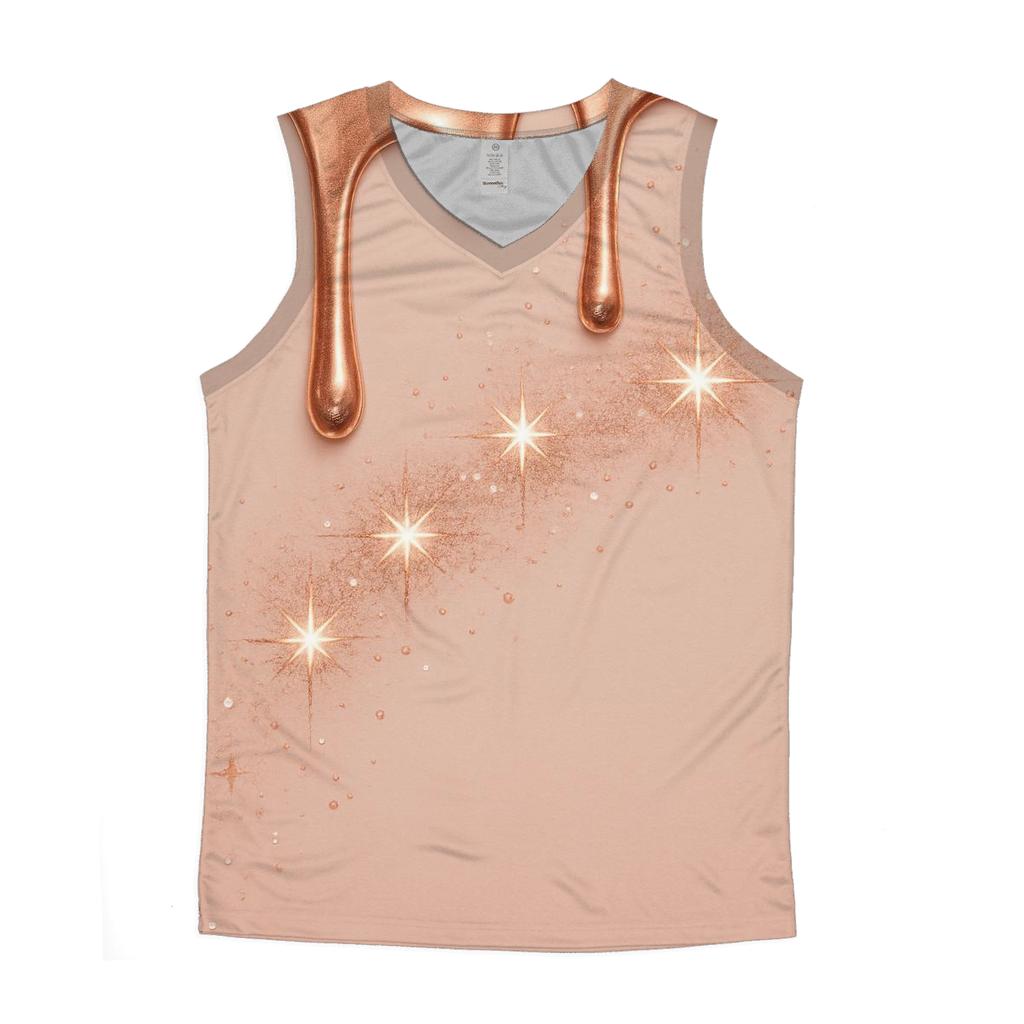 Rose Gold Meteor Drips sports performance tank tops