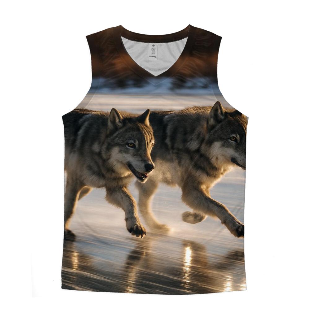 Ice Edge Hunt On A Wind Scoured Lake cotton sleeveless tops