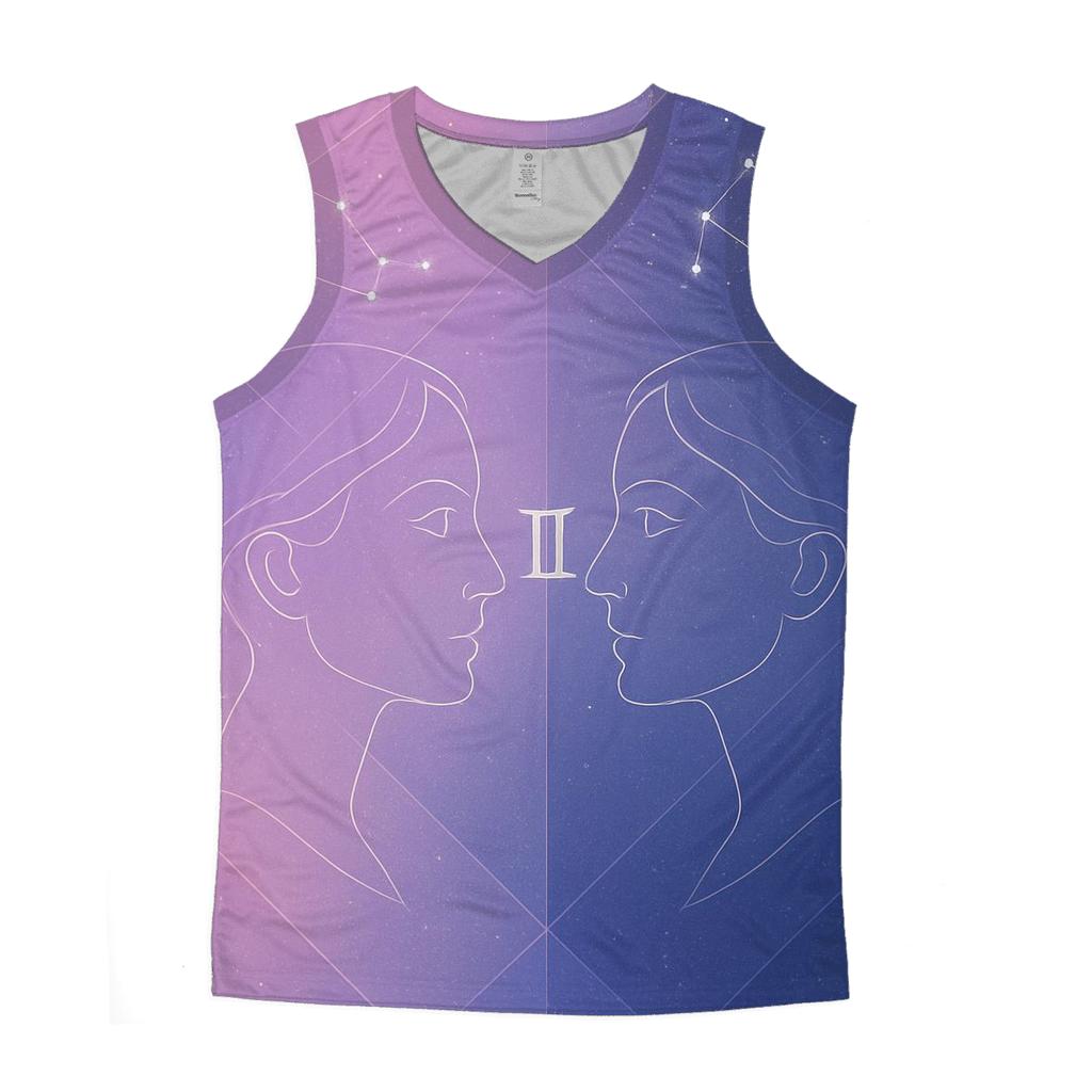 Gemini Twins Mirror Constellation Portrait custom tank tops