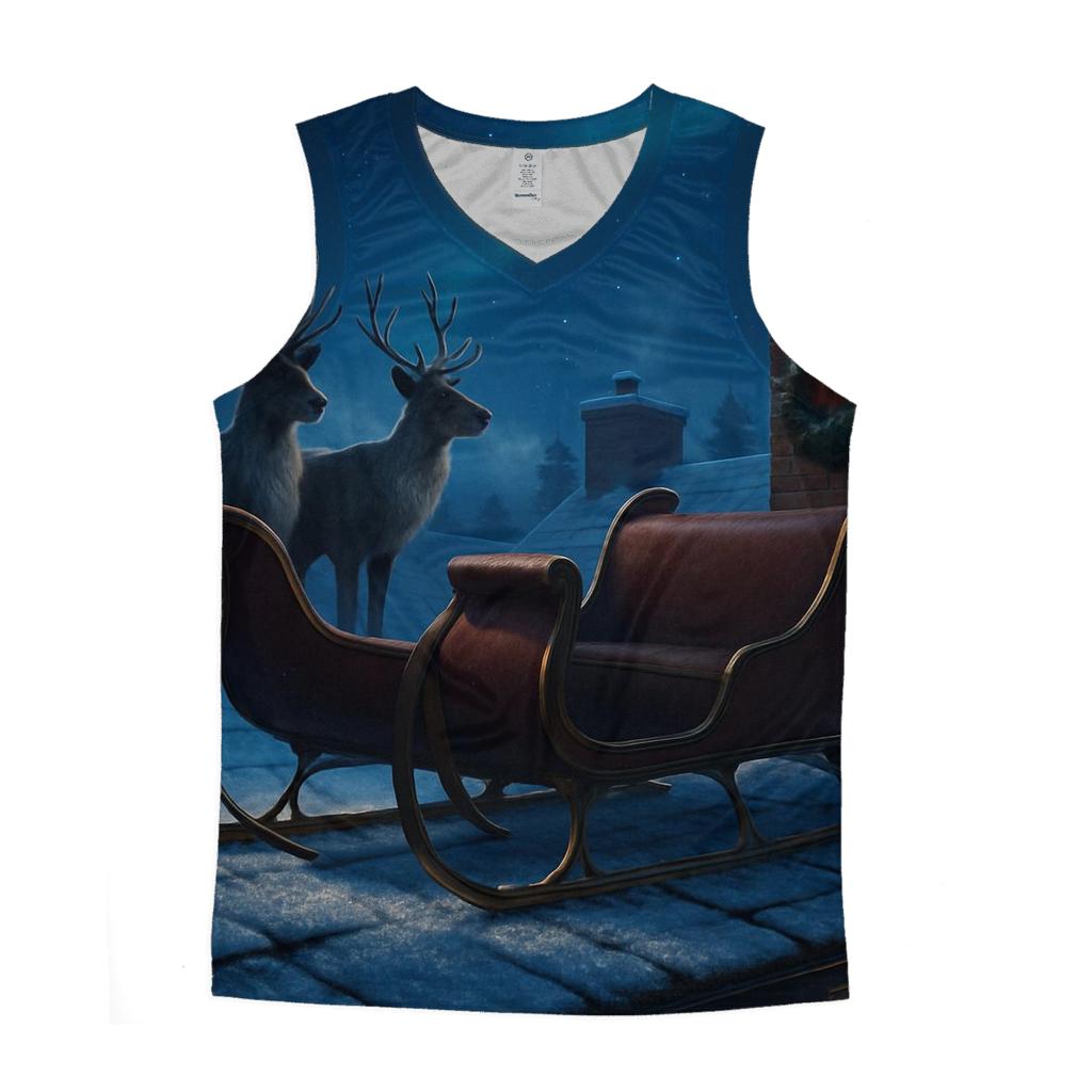 Midnight Sleigh On Rooftop Silence stylish racerback tanks