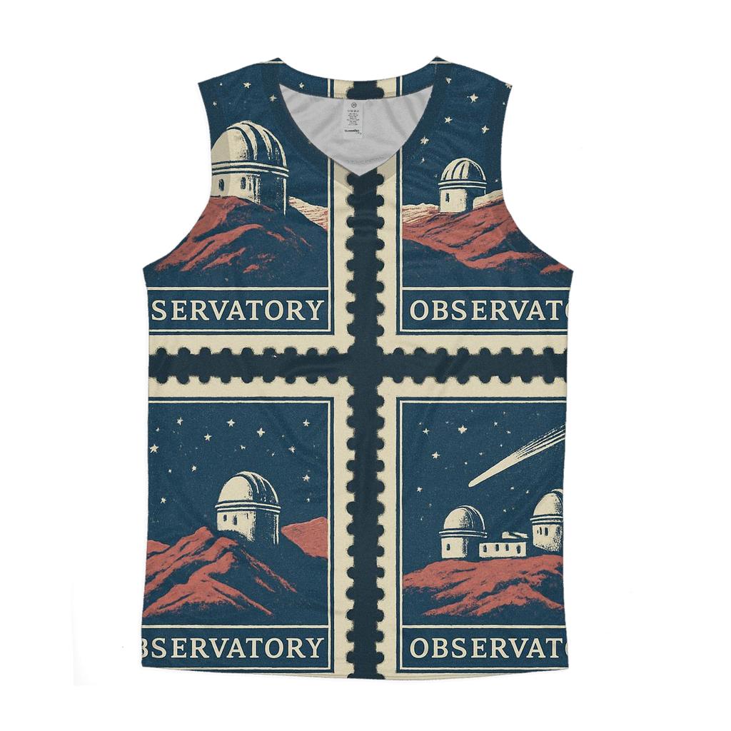 Retro Observatory Travel Stamp Set personalized athletic tanks
