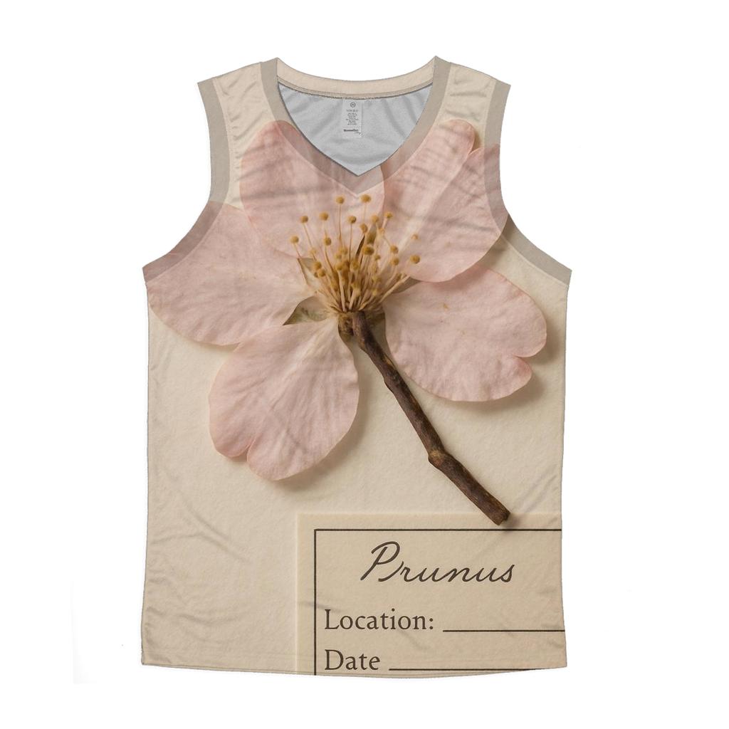 Cherry Blossoms Pressed Between Herbarium Sheets custom tank tops