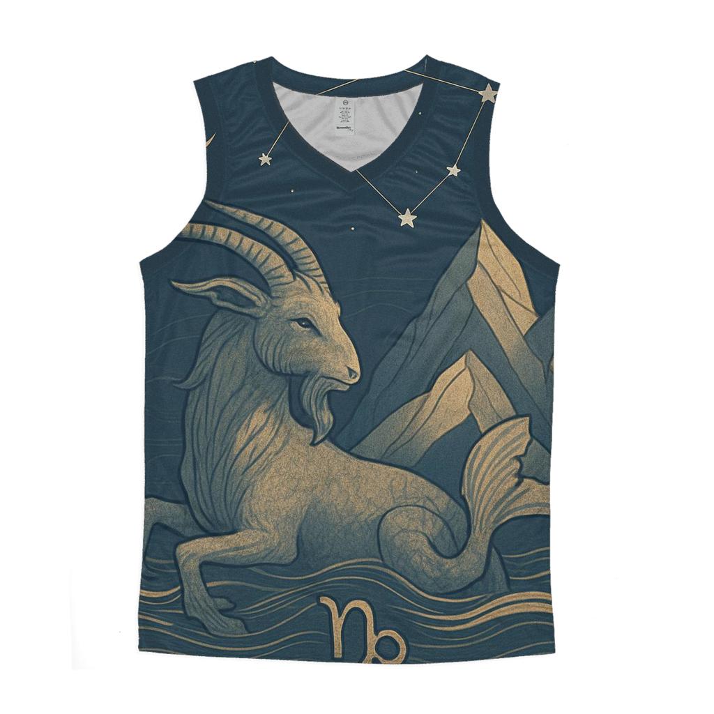 Capricorn Sea Goat Mountain Chart sports performance tank tops