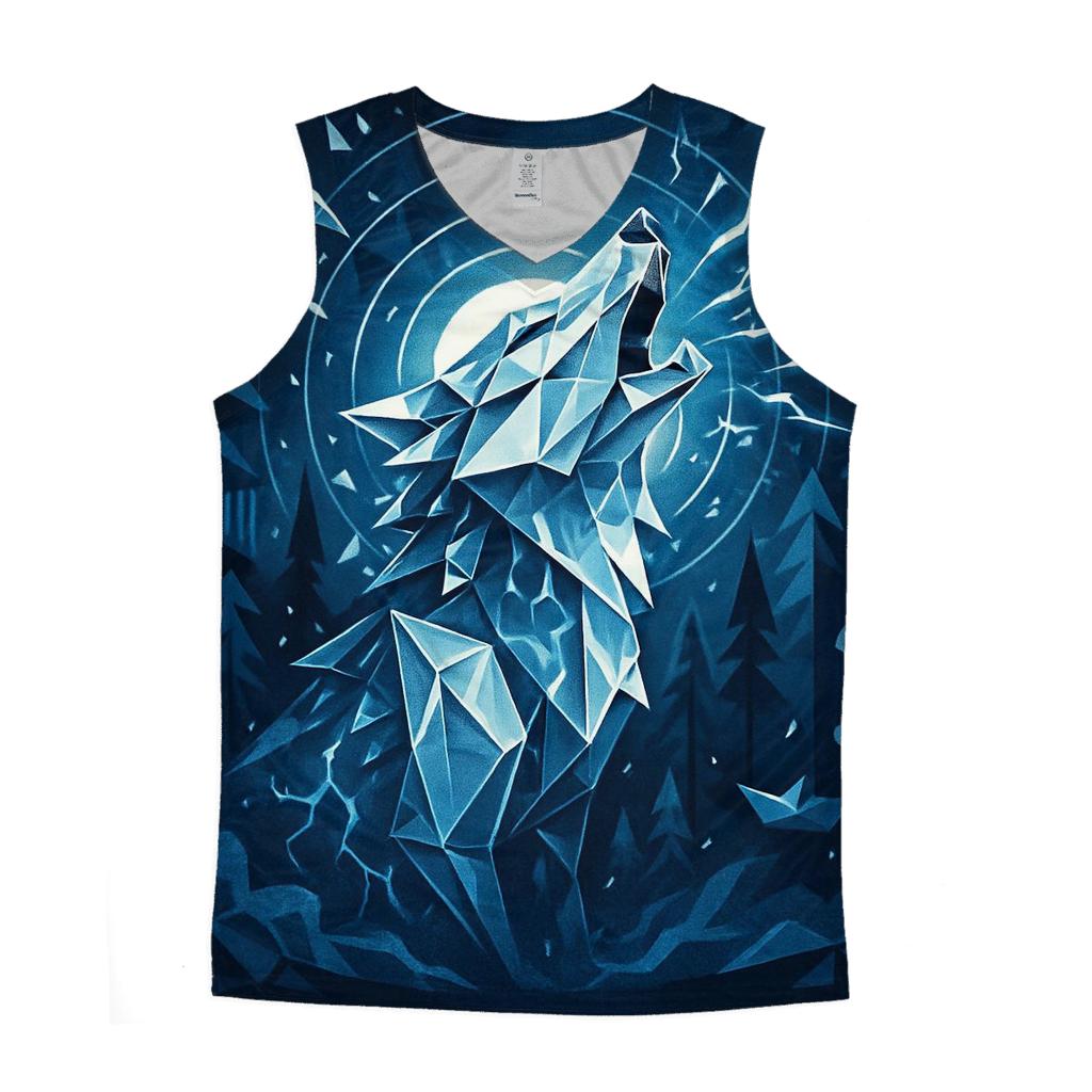 Origami Wolf Storm Choir cotton sleeveless tops
