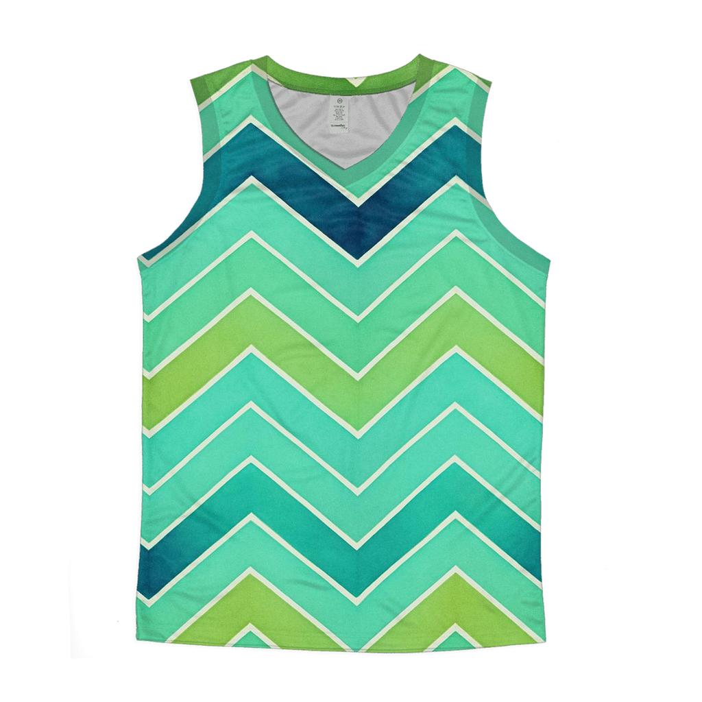 Accordion Chevron Aurora Fold sports performance tank tops