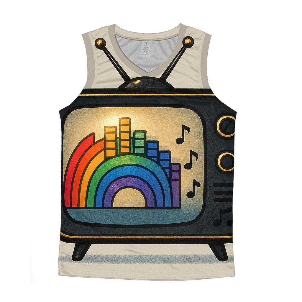Retro TV Music Spectrum cotton sleeveless tops