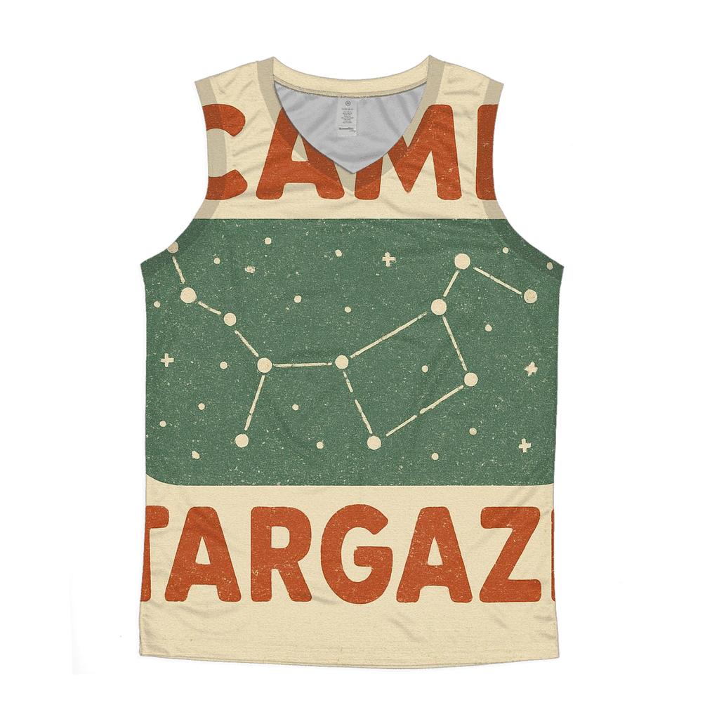 Retro Summer Camp Star Map Banner cotton sleeveless tops