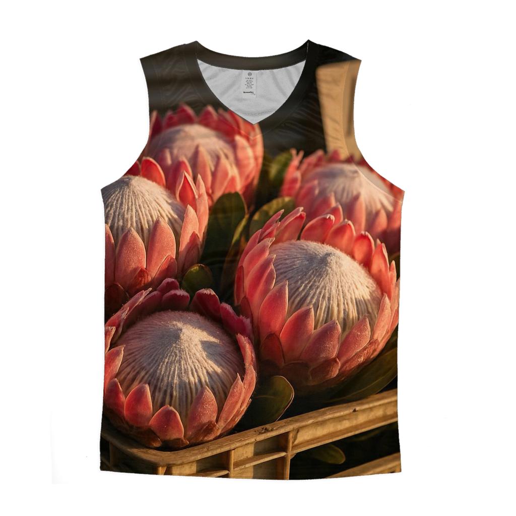 Protea Heads On A Market Crate casual summer tank tops